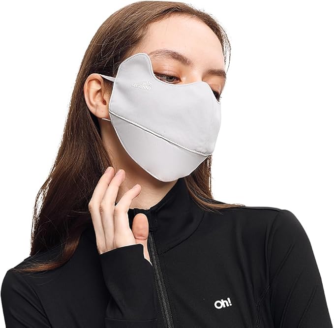 Sun Protection UPF 50+ UV Face Cover Summer Face Mask Neck Gaiter with Ear Loops SLN3M308