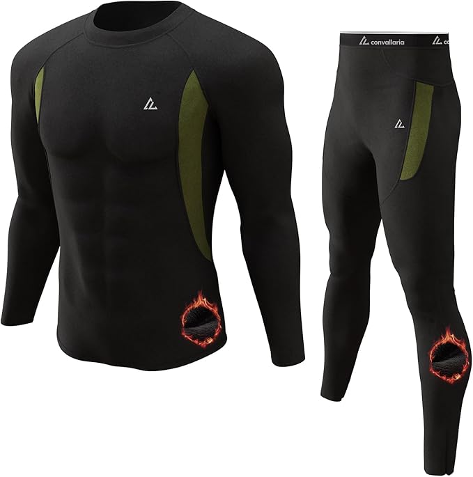 CL convallaria Thermal Underwear Long Johns Set Mens Winter Gift Hunting Gear Sport Base Layer Bottom Top