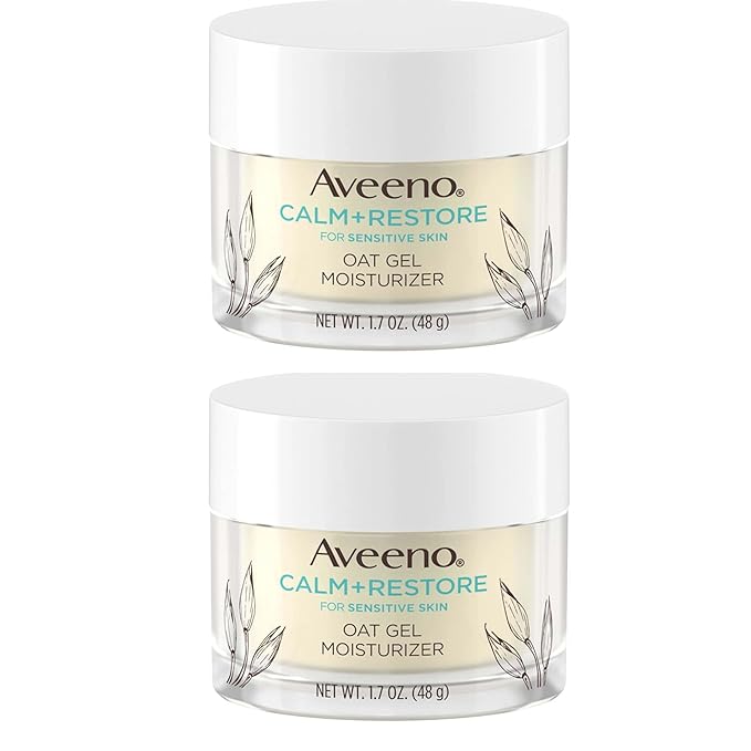 Aveeno Calm + Restore Triple Oat Hydrating Face Serum for Sensitive Skin Gentle and Lightweight Facial Serum to Smooth and Fortify Skin Hypoallergenic, Fragrance & Paraben-Free,1.7 fl. Oz (Pack of 2)