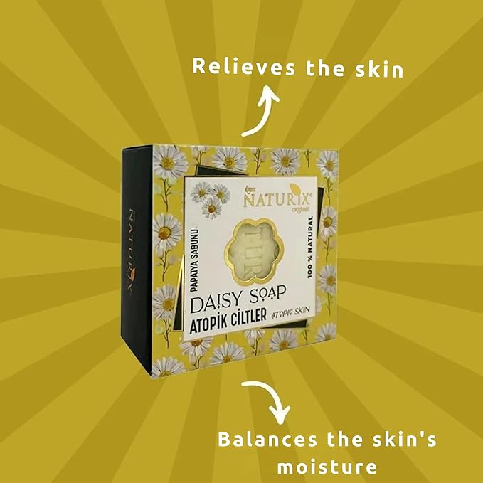 Organic Bar Soap Moisturizing Soap Made from Natural Oil | Hair Hand Face Body Bath Wash | Skin Care Cleanser Shampoo (Daisy)