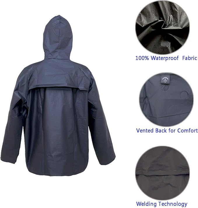 Ultra-Lite Rain Suit for Men Women Waterproof Protective Rain Coat with Pants 2 Pieces Rain Gear