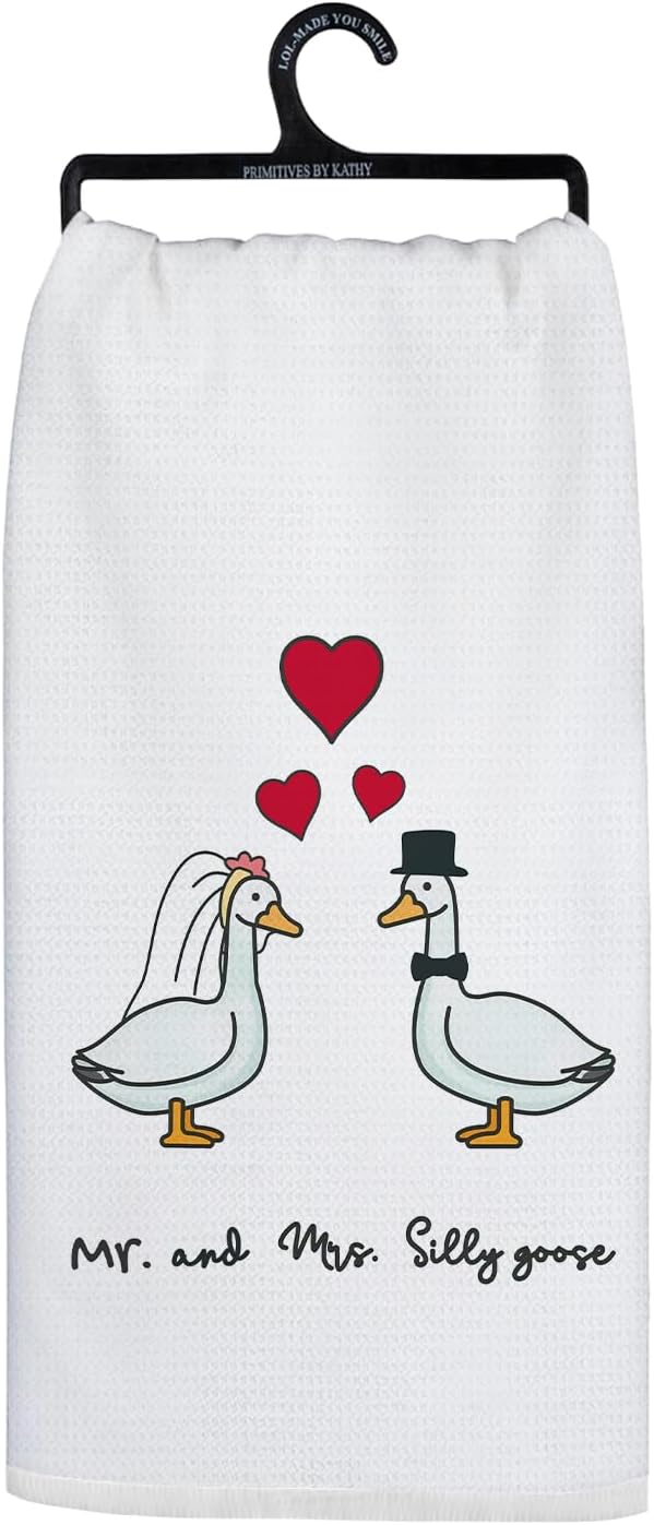 Goose Kitchen Towels, Wedding Gifts for Newlyweds Couples Hand Towels, Mr and Mrs Gifts Dish Towels Tea Towels, Decorations Hand Towels, 16x24 Inch