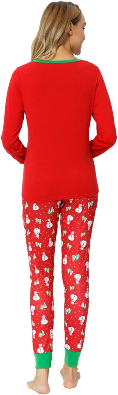 YIJIU Christmas Pajamas Cute Deer Print Long Sleeve Totem PJS Set