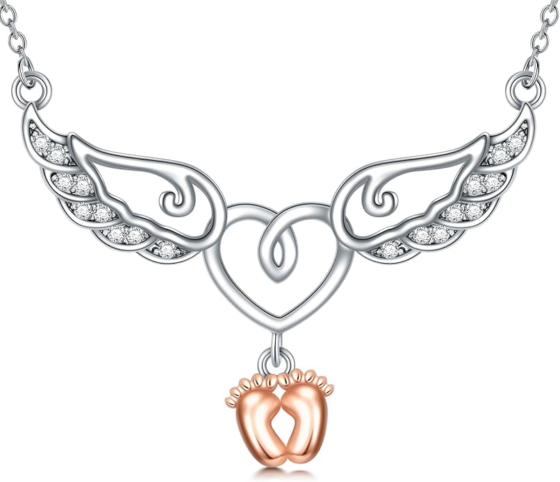 Angel Heart Miscarriage necklace loss of pregnancy for Mother 925 Sterling Silver necklace
