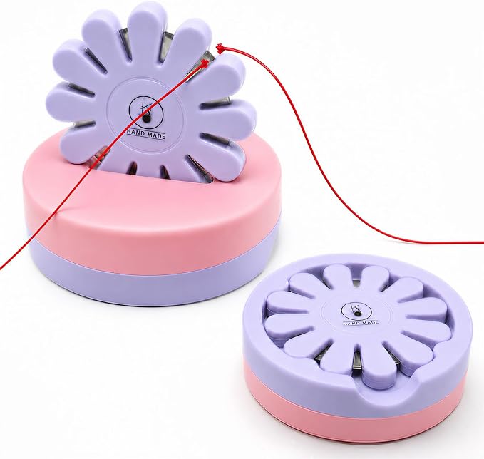 Sizobi Purple Magnetic Pin Holder with Thread Cutter, Blade Saver | Double-Sided Magnetic, 12 Cutting Point, Concealed Blade, Vertical Placement, Multi-functional Storage, Flower-shaped Design