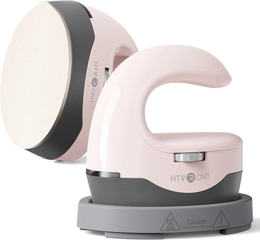 HTVRONT Heat Press H1 Mini Heat Press Machine, Small Heat Press Portable Iron Press Machine for T Shirts, Hats, Heating Transfer Projects (H1 Pink)