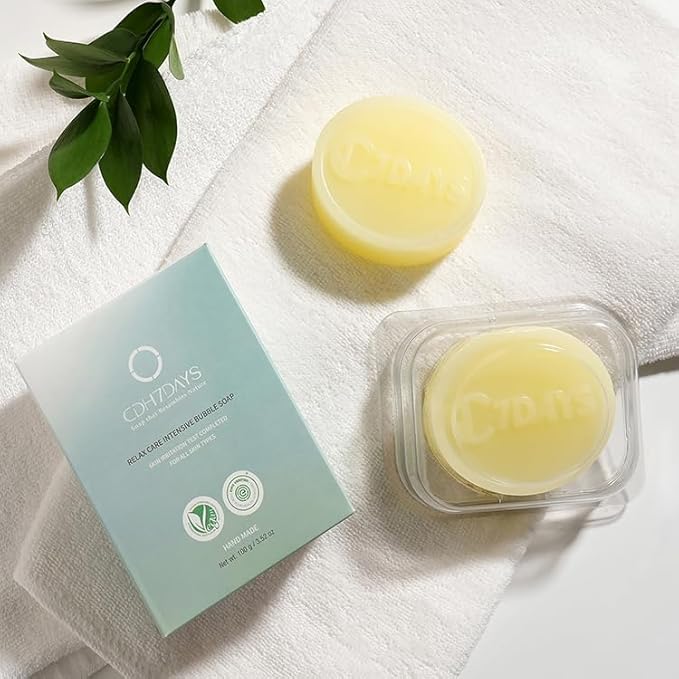 CDH7DAYS EWG VERIFIED VEGAN BAR SOAP/HANDMADE (MADE IN KOREA) Natural Body Soap Bar, Plant-Based, pH Balanced, Handmade, Blue RELAX CARE INTENSIVE BUBBLE SOAP RECOMM BABY AND CHILDREN.