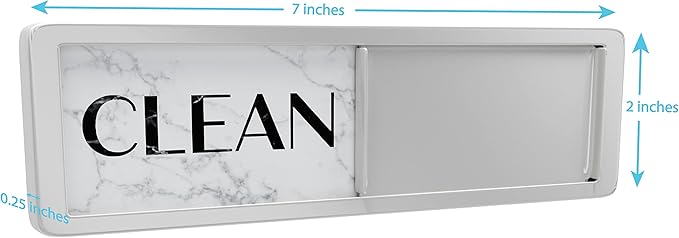 Dishwasher Magnet Clean Dirty Sign, Clean Dirty Magnet for Dishwasher, Modern Kitchen Decor, Magnetic Dish Washer Sign Indicator, Sliding Rustic Dish Washer Signs, Marble Black & White Granite