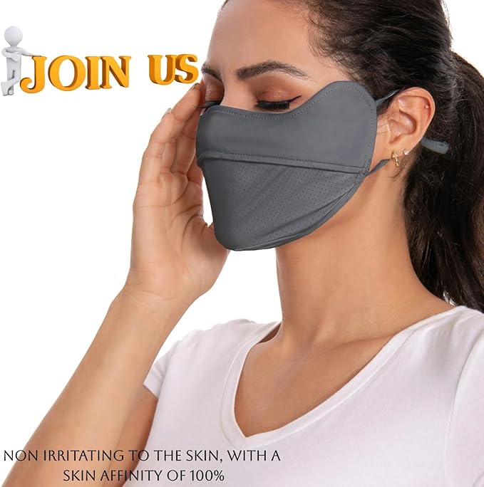 UPF 50+ UV Sun Protection Face Cover/Neck Balaclava Reusable Face Mask Dustproof Cooling Breathable