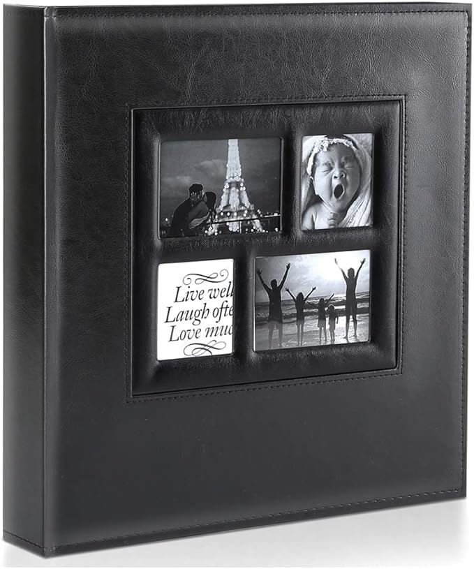Ywlake Photo Album 4x6 600 Pockets Photos, Extra Large Capacity Family Wedding Picture Albums Holds 600 Horizontal and Vertical Photos Black