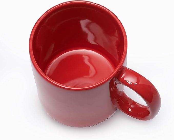 DISCOUNT PROMOS Ceramic Coffee Mugs 11 oz. Set of 10, Bulk Pack - Coffee cup set, Iced coffee cup, Gaming mug - Red