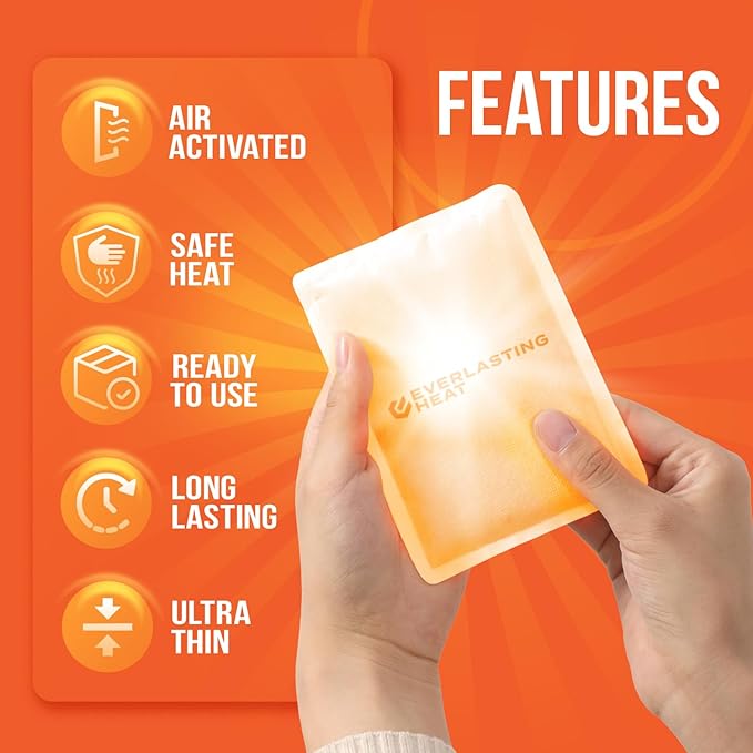 XL Hand Warmers & Body Warmers 40 Pack - Up to 18 Hours of Long Lasting Warmth and Hot Hands - Easy Air Activation for Hands, Body and Feet - TSA Approved