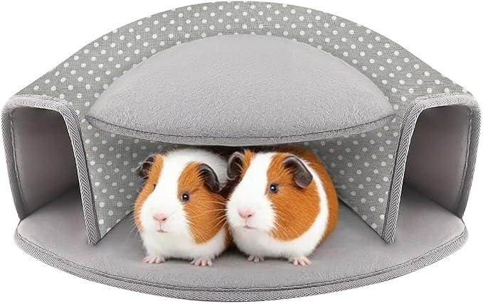 Guinea Pig Hideout, Interactive Guinea Pig Tunnel Bed, Washable | Small Animal Tubes Toys Cage Accessories for Ferret Bunny Chinchilla