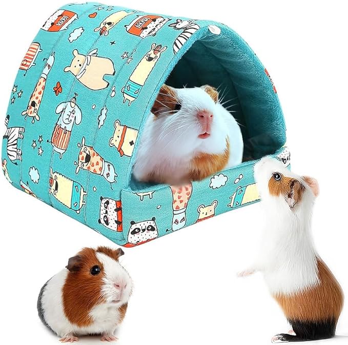 Guinea Pig Hideout Cozy Cotton Washable Tent for Small Animals | Hamster Bed, Portable House Cage Accessories Bunny Hedgehog Mouse Chinchillas Ferrets Bearded Dragons Rats (6.8"x7.4")
