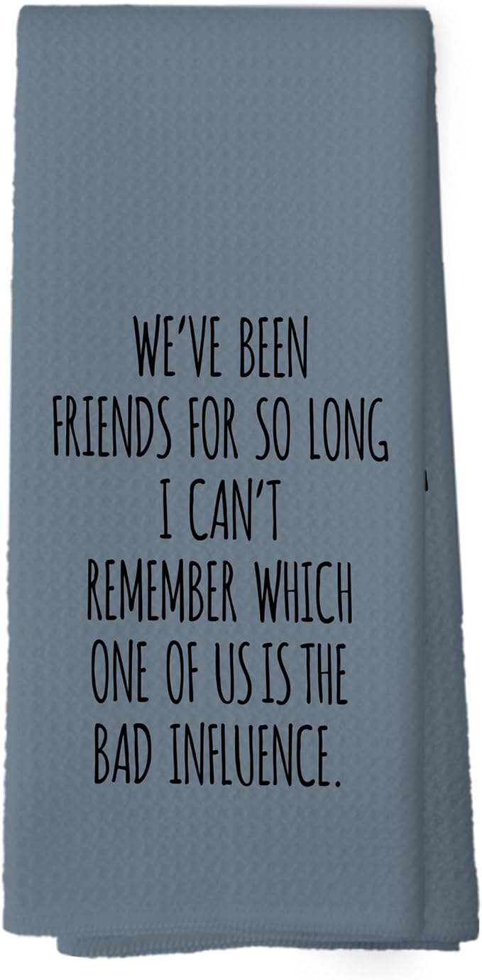 Funny Sarcastic Friend Gifts Navy Blue Kitchen Towels, Humorous Friendship Gifts Hand Towels for Bathroom, Long Distance Friendship Decorative Tea Towels Dish Towels,BFF Gifts, 16x24 Inch