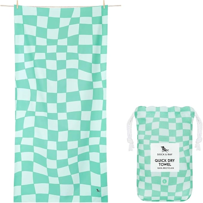 Dock & Bay Beach Towel - Quick Dry, Sand Free - Compact, Lightweight - 100% Recycled - Includes Bag - Summer Sugar - Set of 6 - Large (160x90cm, 63x35)