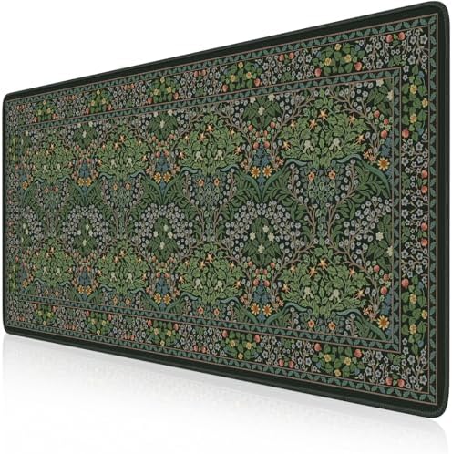 iCasso Retro Mouse Pad, Desk Pad Mat, Full Desk Large Mousepad, Green