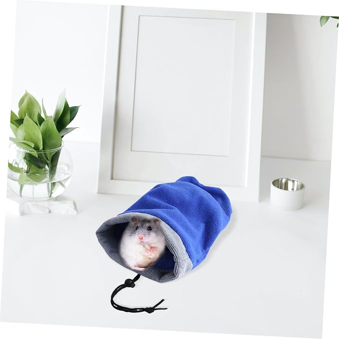 Flannel Pet Grooming Towel for Ferret Small Animals Fast Drying Bathrobe Drawstring Soft Absorbent Ferret Cleaning Accessories