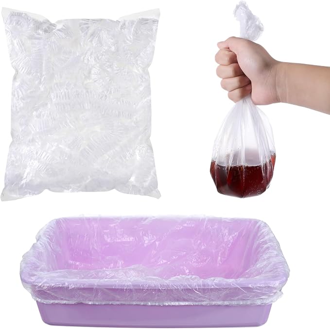 50 PCS Disposable Plastic Cage Liners, Small Animals Leak Proof Toilet Film Litter Pan Bags Film Litter Box Liner for Rabbits, Guinea Pigs, Chinchillas, Hedgehogs, Birds