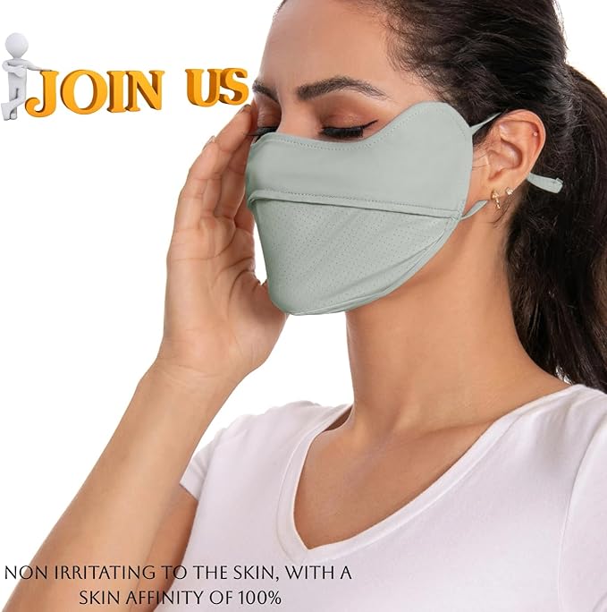 UPF 50+ UV Sun Protection Face Cover/Neck Balaclava Reusable Face Mask Dustproof Cooling Breathable