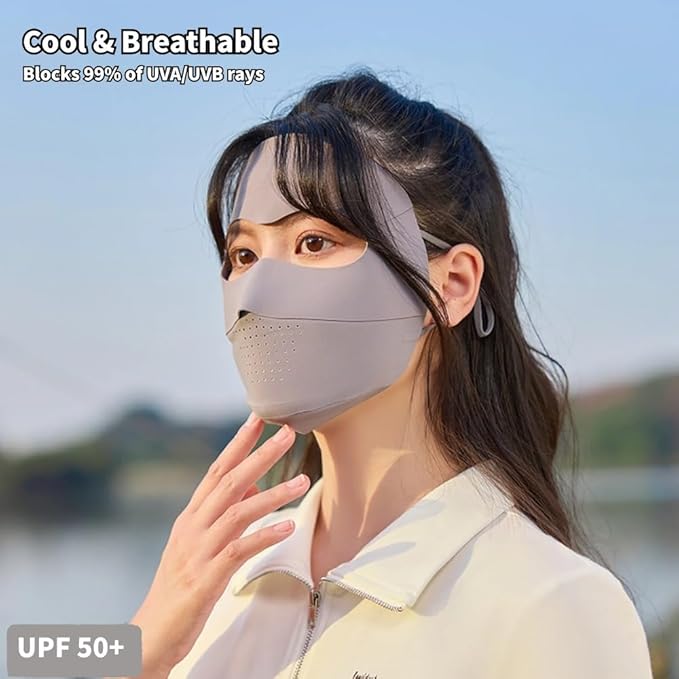 Breathable UV Face Cover UPF 50+ Women Summer Face Covering Eye Protection Sunscreen Mask Sports Face Cover