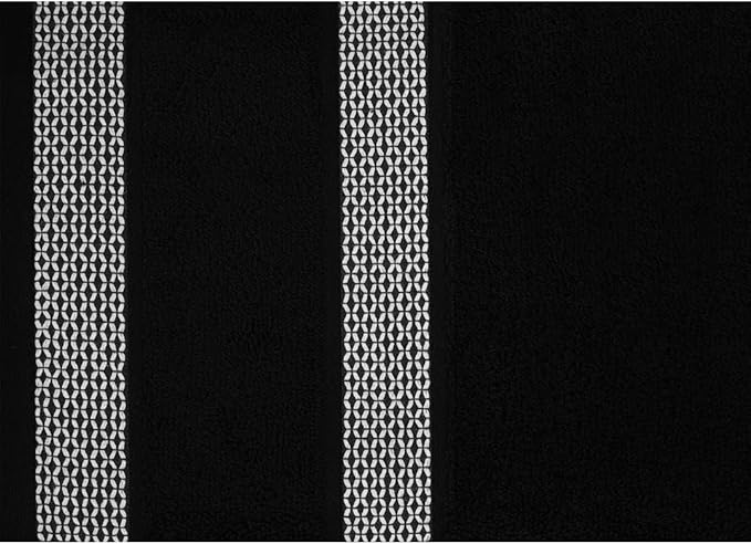 CASA COPENHAGEN, Solitaire 4 Pieces Bath Towel Set- Jet Black, 600 GSM, 27x55 Inches, Designed in Denmark Super Soft Egyptian Cotton Towels for Bathroom & Shower