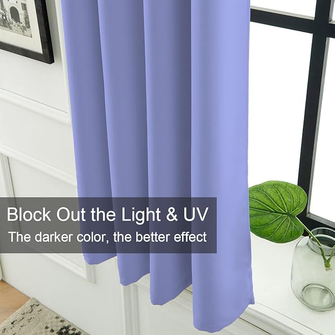LA PALMA Thermal Insulated Blackout Darkening Grommet Living Room Curtains Window Drapes for Bedroom Pack of 2 Panels