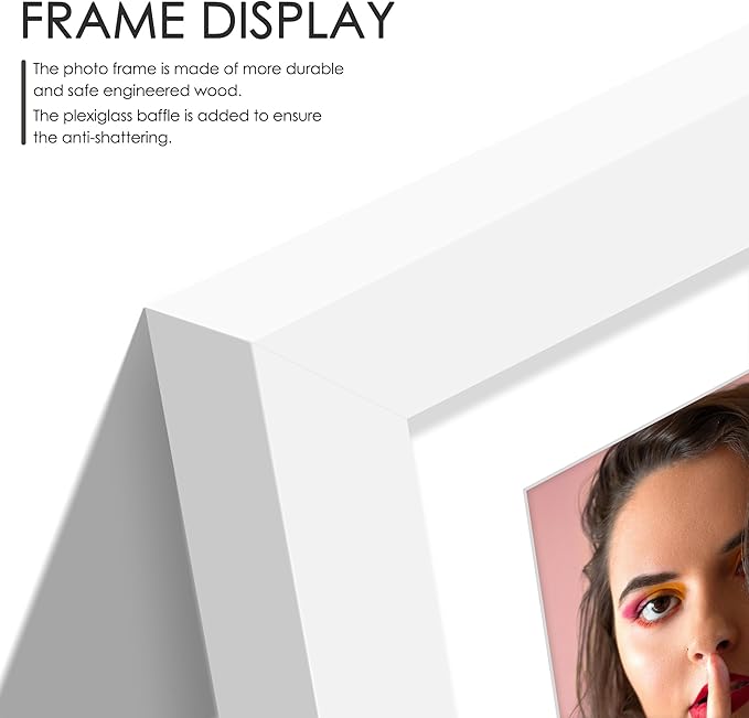 8.5x11 Double 5x7 Picture Frame Double Picture Frame Displays Two 5x7 inch Photos Available Horizontal Wall Mounting Display and Vertical White