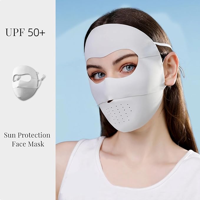 Full-Face Sun Protection Mask Face Cover Summer Breathable UV Protection Outdoor Wear for Women