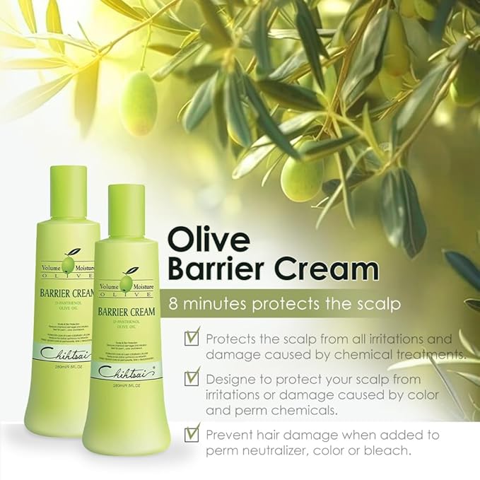 Chihtsai Volume Moisture Olive Barrier Cream 9.5oz (D-Panthenol and olive oil)
