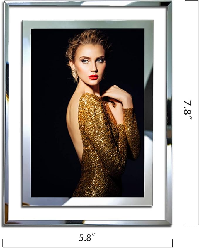 SIMON'S SHOP 4x6 Picture Frame, Wall and Tabletop Picture Frames 4x6, Glass Photo Frames Clear with Silver Borders, 3-Pack, Modern Home Office Décor