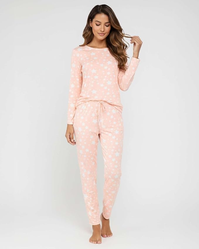 Real Essentials 2 Pack: Women's Comfy Pajama Sets - Short & Long Sleeve Ladies Loungewear Sleepwear PJs (Available In Plus)