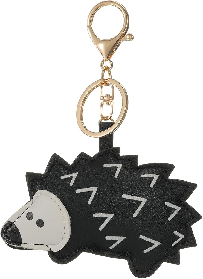 3D Hedgehog Bag Charm PU Leather Cute Charms for Car Key Purse Handbags Keychain Accessories Bestie Gift