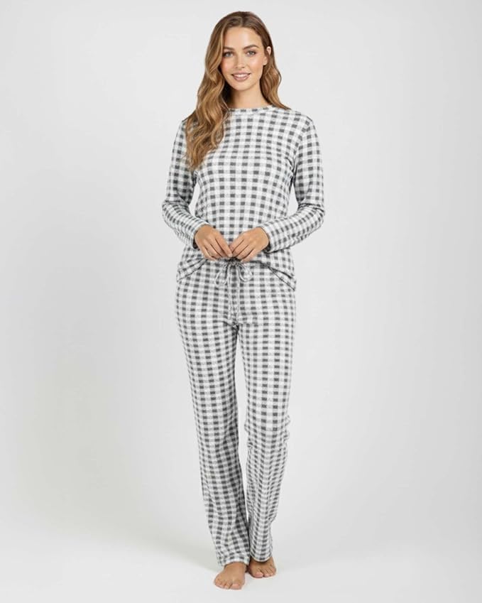Real Essentials 2 Pack: Women's Comfy Pajama Sets - Short & Long Sleeve Ladies Loungewear Sleepwear PJs (Available In Plus)