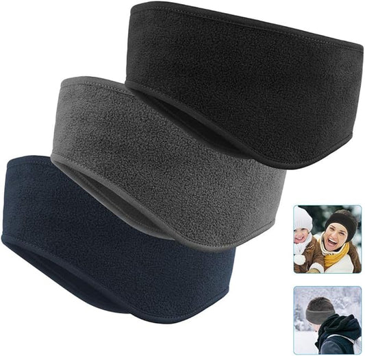 Ear Warmers Headband, Fleece Earmuffs Running Headband Winter Ear Covers Moisture Wicking Ski Sport Headband for Men & Women (19.2 inches, One Size, Cycling)