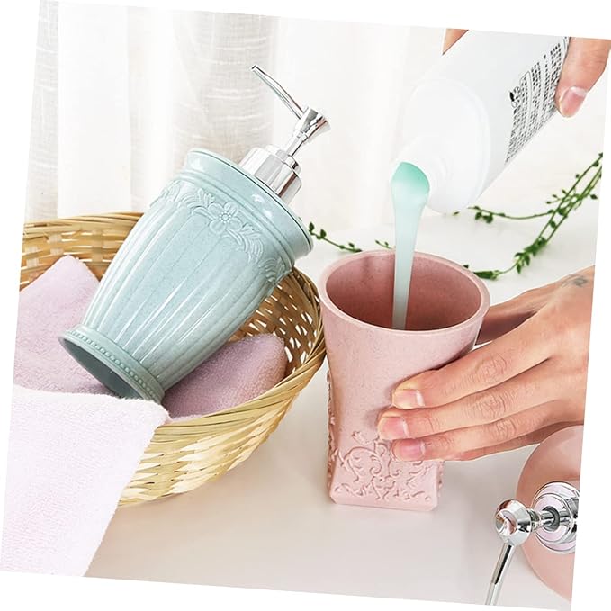 PRETYZOOM Eco-Friendly Plastic Shampoo Bottles Subpackaging Pump Press Emulsion Bottles Reusable Dispensing for Home Travel