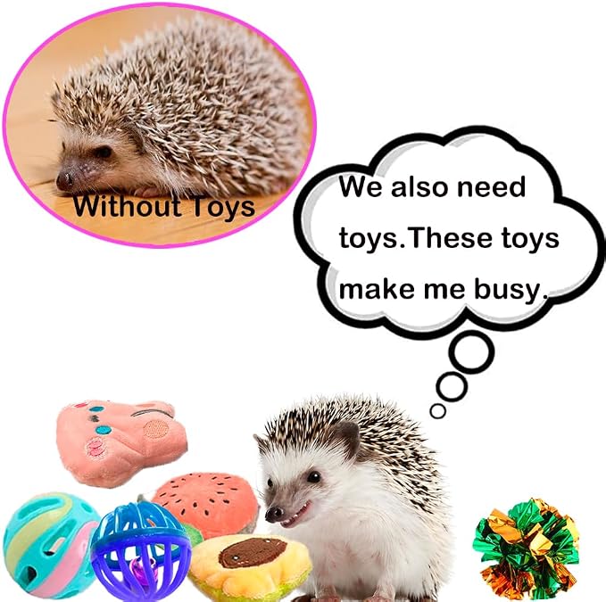 10 pcs Cute Hedgehog Enrichment Toys Hedgehog Supplies Cage Accessories Small Animal Ball Bell Pet Interactive Exercise Ball Entertainment