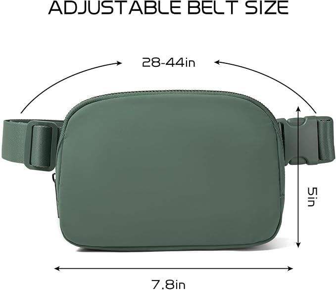 Belt Bag for Women Fanny Pack Crossbody Bags for Women Fashion Waist Packs with Adjustable Strap Gifts for Teenage Girls Women Men (Green)