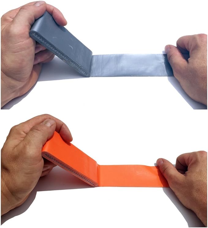 Travel Size Duct Tape Colors 2-Pack (Silver & Neon Orange) - Pocket Size Flat Mini Roll - for Repairs Outdoors Emergency Crafts - 1.88 inch x 5 Yards per Pack