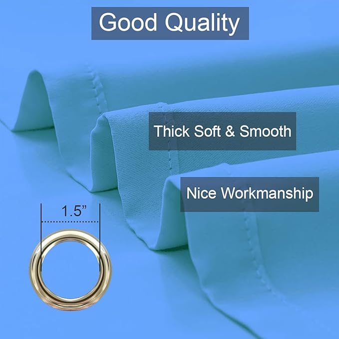 LA PALMA Thermal Insulated Blackout Darkening Grommet Living Room Curtains Window Drapes for Bedroom Pack of 2 Panels