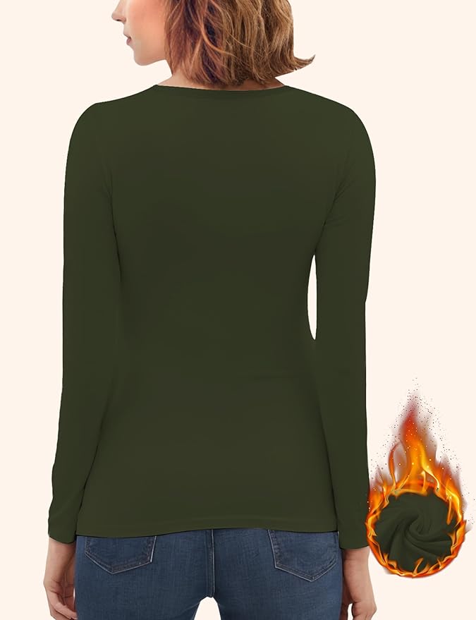 Women's Long Sleeve Thermal Underwear Lightweight Compression Baselayer Shirt Women Clothing Premium Comfort Winter Tops
