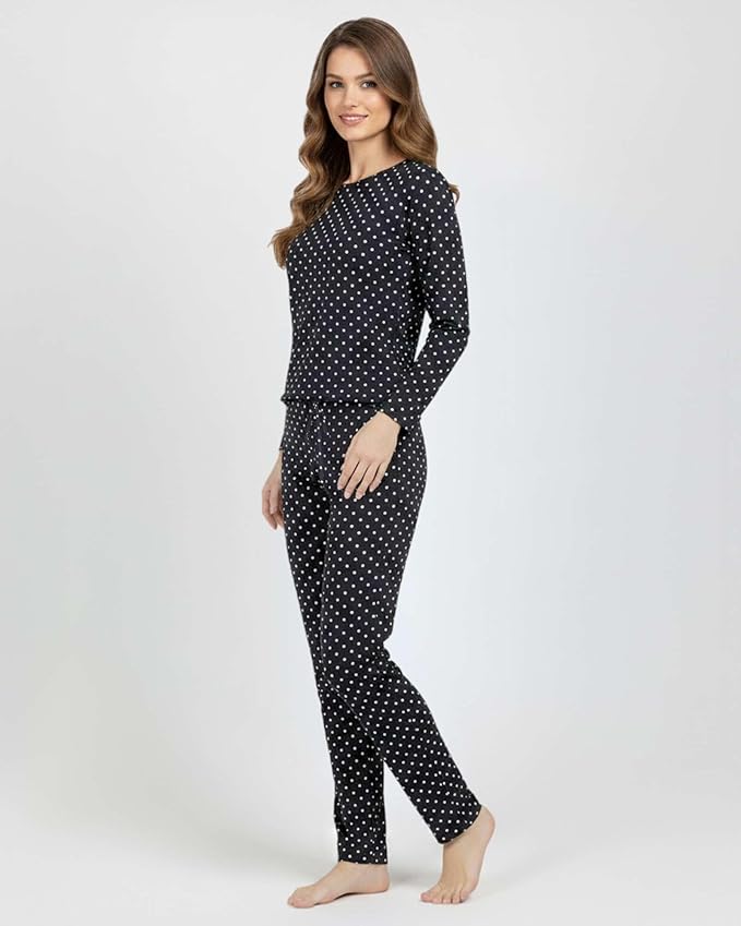 Real Essentials 2 Pack: Women's Comfy Pajama Sets - Short & Long Sleeve Ladies Loungewear Sleepwear PJs (Available In Plus)