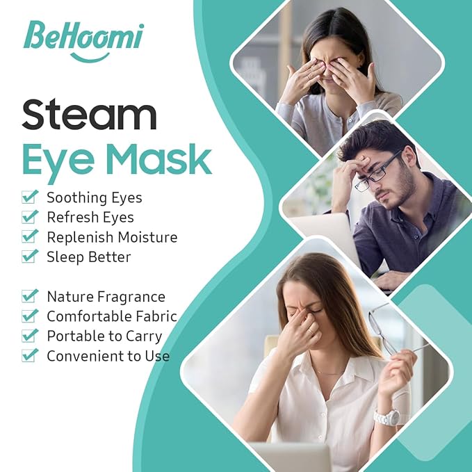 20 Packs Steam Eye Mask, Heated Eye Mask Warm Compress for Eyes, Disposable Self Heating Steam Mask Sleep, Spa, Travel Essentials & Relaxation Gifts for Women, Stocking Stuffers (Unscented)