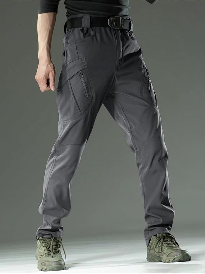 AUTIWITUA Men's Tactical Cargo Pants Water Resistant Lightweight Hiking Pants Outdoor Work Pants with Multi Pockets(No Belt)
