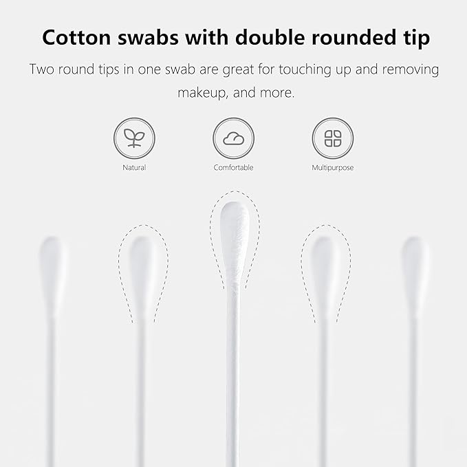 Natural Paper Cotton Swabs 1000ct, Double Tips Cotton Buds for Personal Care