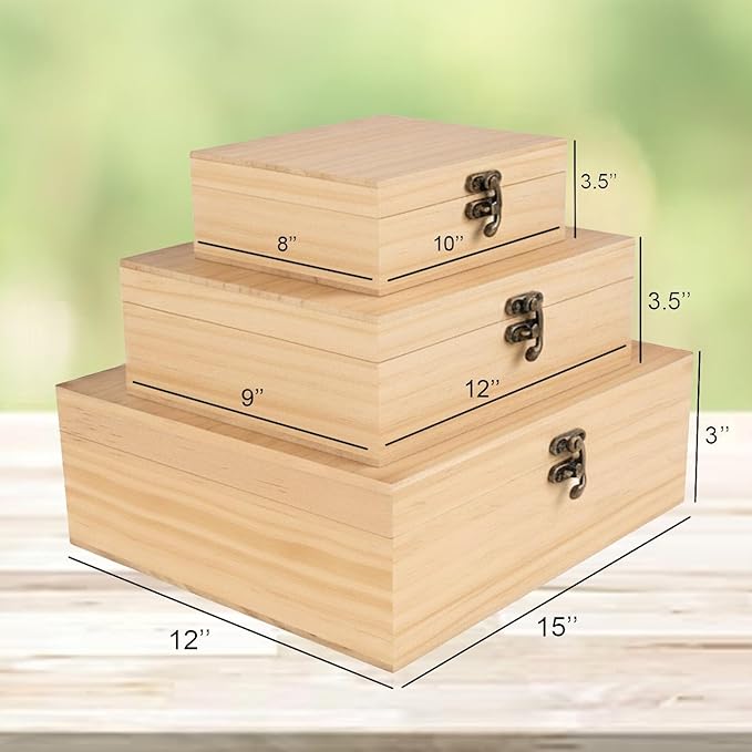 Personalized Large Wooden Keepsake Box with Pine/Walnut, Custom Memory Box for Wedding Gifts, Personalized Gifts for Women/Wife/Couple, Keepsake Storage Decorative Wood Box for Wedding