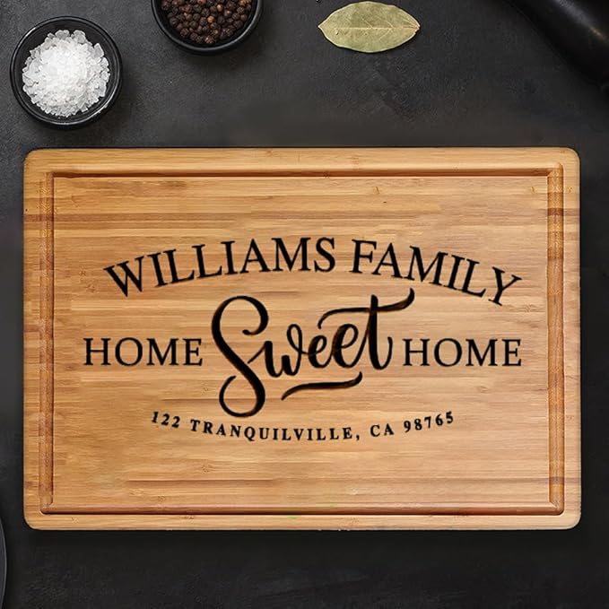 Personalized Housewarming Gift for New Home, Custom Engraved Cutting Board New Home Gift Ideas, Realtor Closing Gifts for First Time Home Buyers, New Neighbor Home Sweet Home Gift