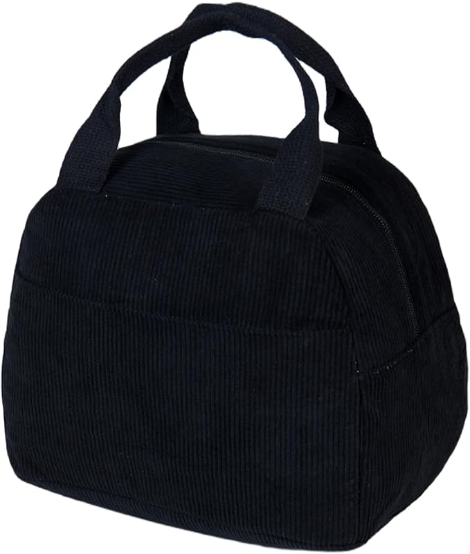 Lunch Bag for Women Men Girl,Large Cute Corduroy Lunch Tote Bags - Reusable Insulated Lunch Box for women with Handle, Leakproof WaterProof Design for Office, School, Work,Picnic.