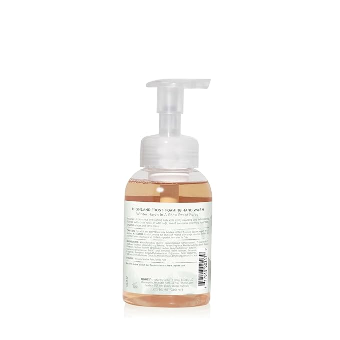 Thymes Foaming Hand Wash with Aloe & Glycerin - Foaming Hand Soap with Pump - Kitchen or Bathroom Decor - Holiday Soap with Notes of Sage, Eucalyptus & Cypress Needles (Highland Frost, 10.3 fl oz)