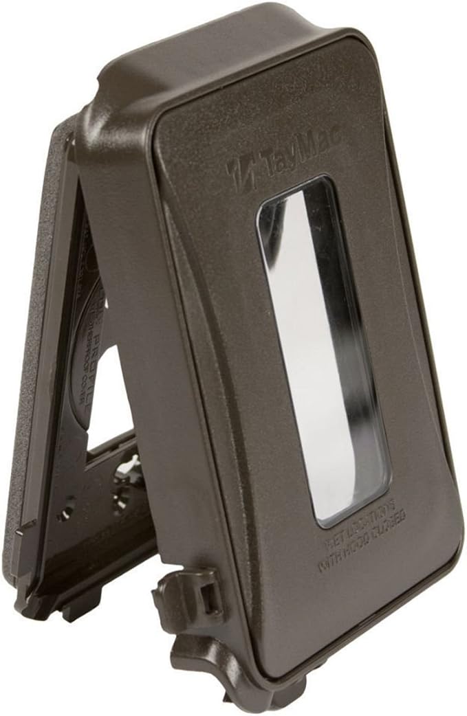 TayMac ML450Z Single-Gang Weatherproof Expandable Flat Plastic Device In-Use Cover, 16-in-1 Configurations Bronze Finish